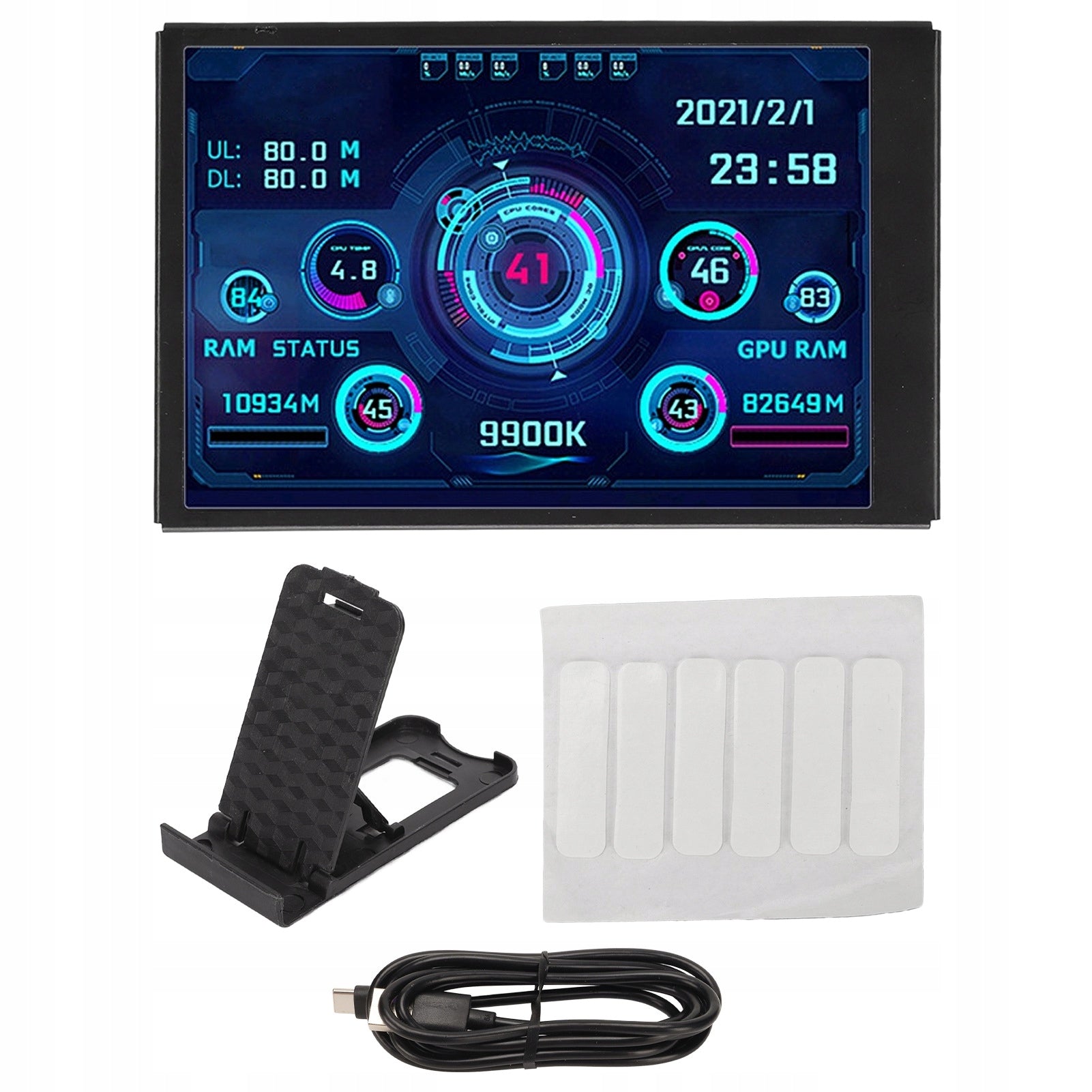 Additional Display Screen 3.5'' IPS USB C LCD Monitor CPU GPU AIDA64