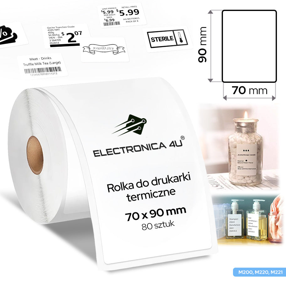 Adhesive Labels Replacement for Phomemo M200 M220 M221 70x90 Printer