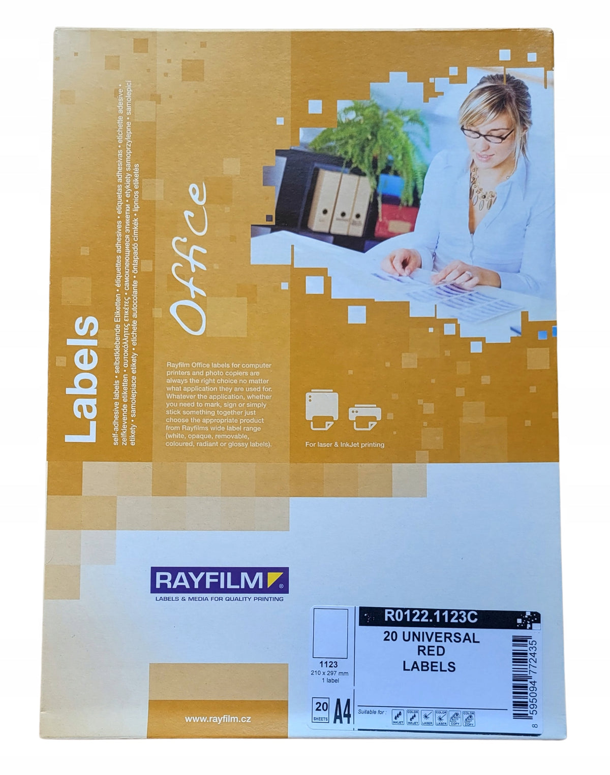 Adhesive paper RED MAT A4 20 sheets laser/digit/ink Packaging status original