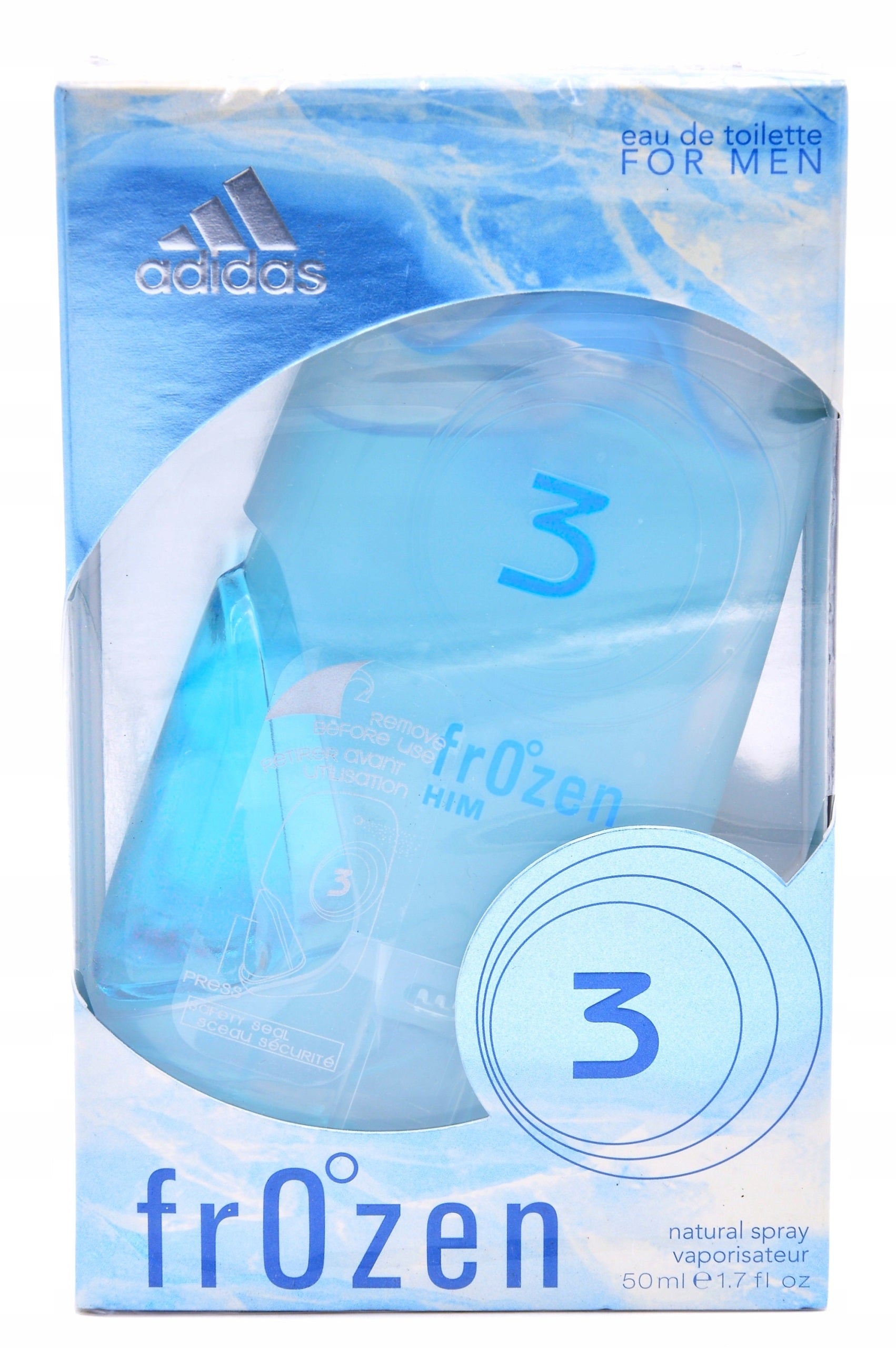 Adidas 3 Frozen For Men Him 50ml edt Eau De Toilette Unique