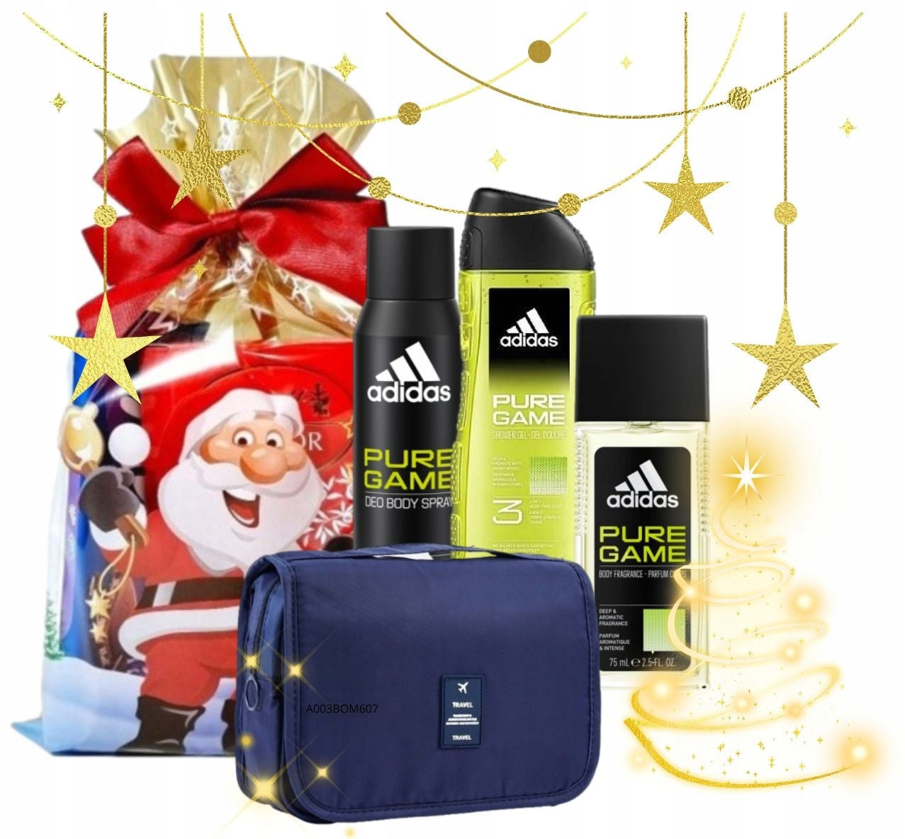 Adidas Pure Game Cosmetics Set with 4in1 Cosmetic Bag for Christmas Gift Manufacturer code X13012