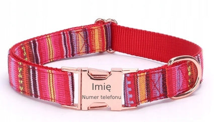 Adjustable Collar with Engraving for Dog YOUR INSCRIPTION! Beautiful Designs 4 Sizes!