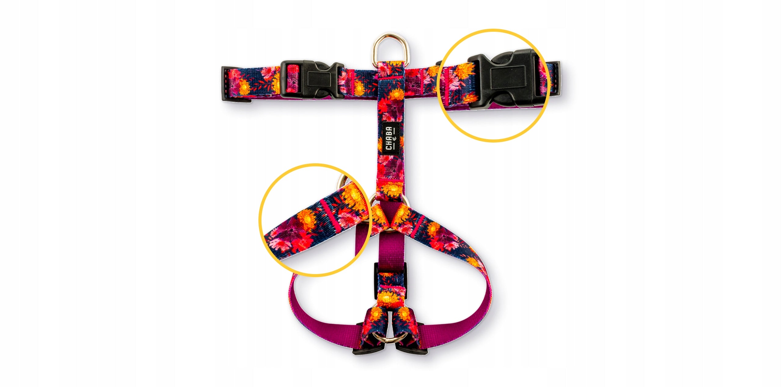 Adjustable Comfortable Guard Harness for Medium Dogs -Chaba Marigold Size M Kind walking harness