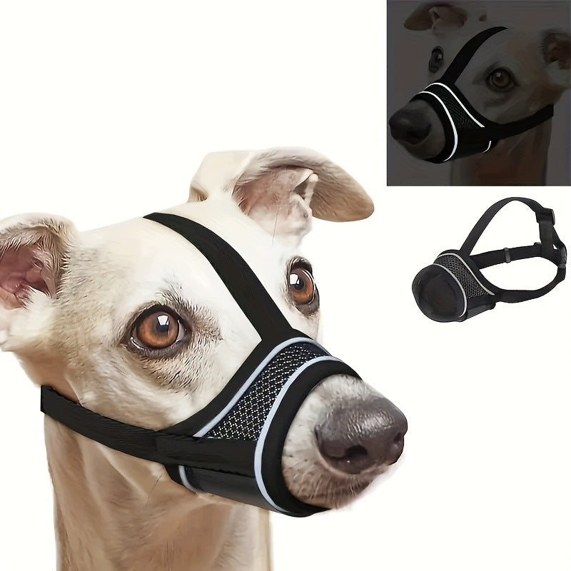 Adjustable Dog muzzle Breathable Polyester Mesh Lightweight Mesh