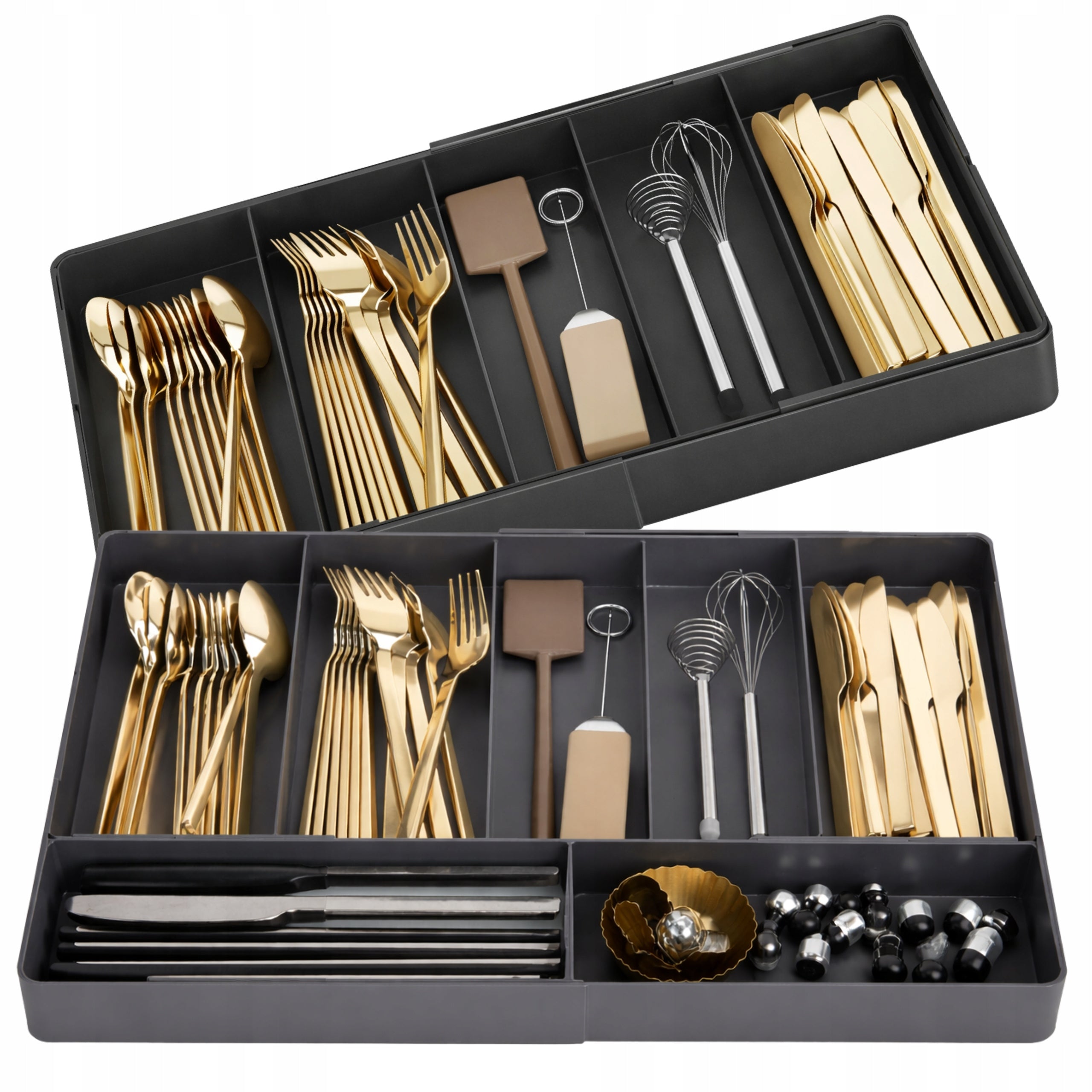 Adjustable Organizer Refill for Cutlery and Kitchen Drawer Utensils Packaging status original