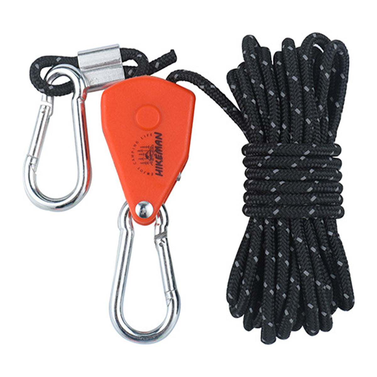 Adjustable Pulley Ratchet Rope Hanger Fast Locking Reinforced 4mm 4m Black