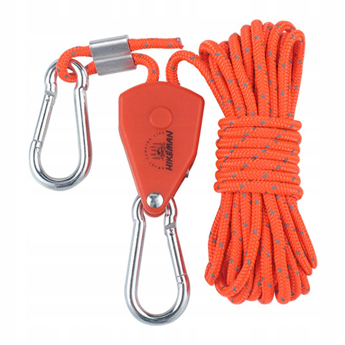 Adjustable Pulley with Ratchet Rope Hanger Light Pulley 4mm 4m Orange