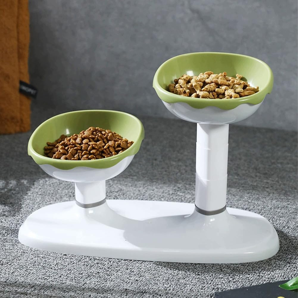 Adjustable Raised Double Pet Bowl for Dogs and Cats, Non-Slip Green Manufacturer code 885560974912