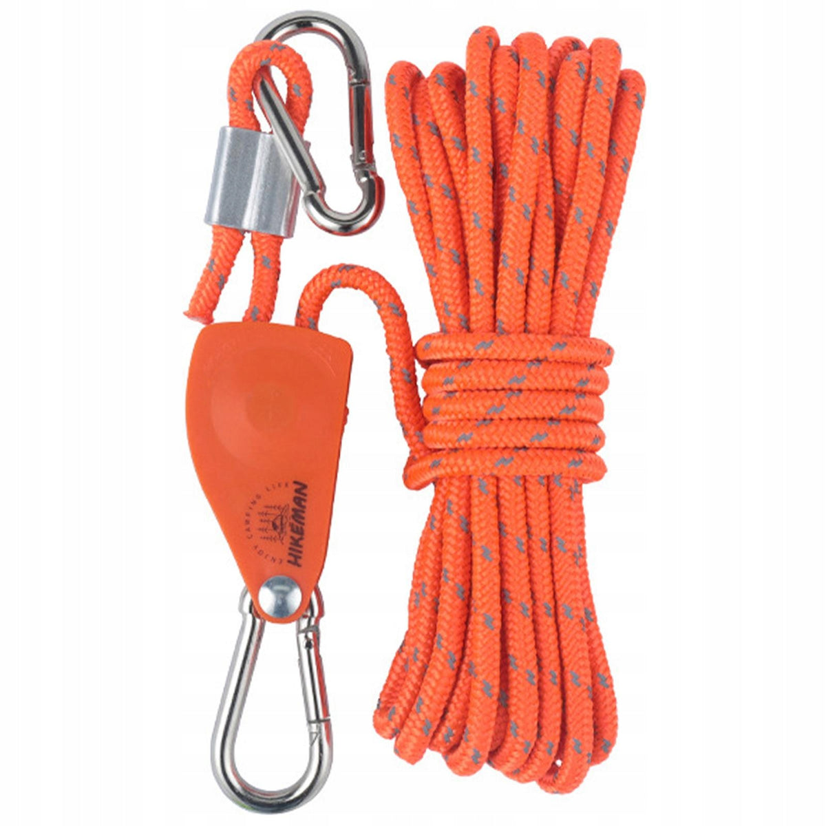 Adjustable Ratchet Pulley, Rope Hanger, Light Pulley 6mm 5m Orange