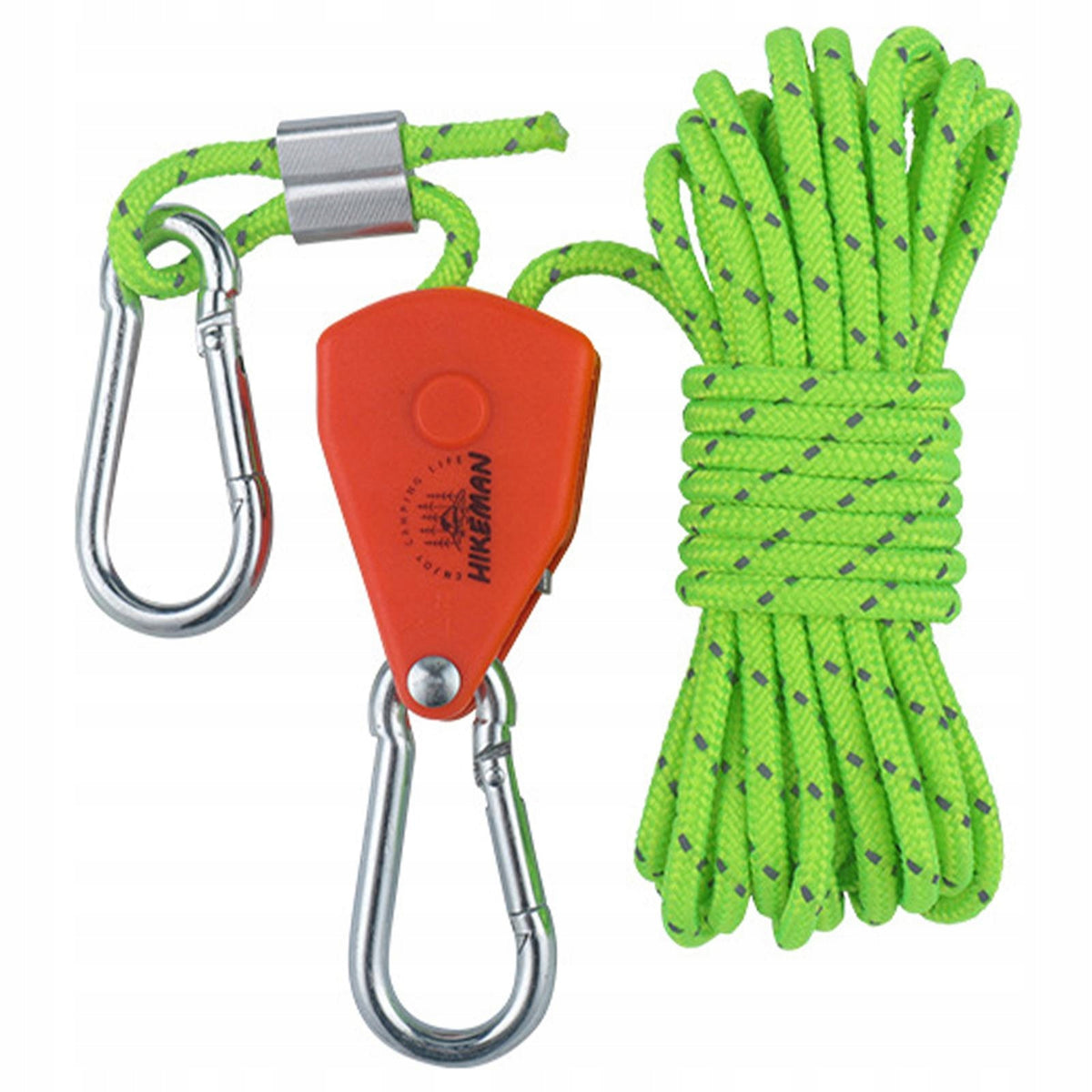 Adjustable Ratchet Pulley, Rope Hanger, Pulley 4mm 4m Light Green