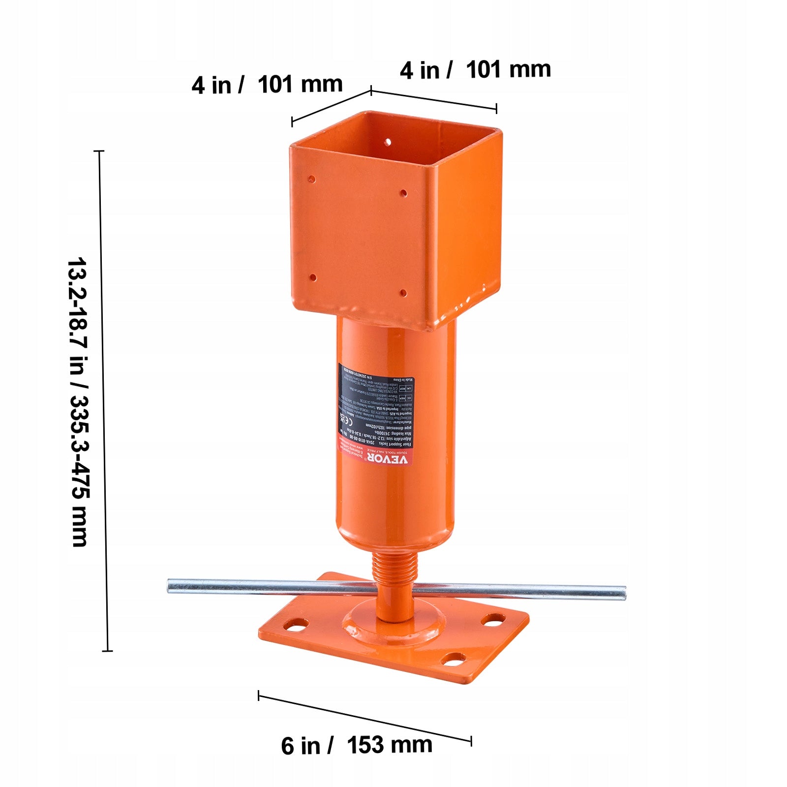 Adjustable Shore Lift Stand Floor Roof Beam 4"x4" House Leveling Jack Post Brand Vevor