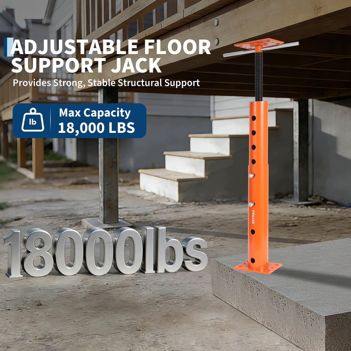 Adjustable Steel Support Posts, 5.5T, 48-91cm, Swivel Base Manufacturer code 33DX8BWD