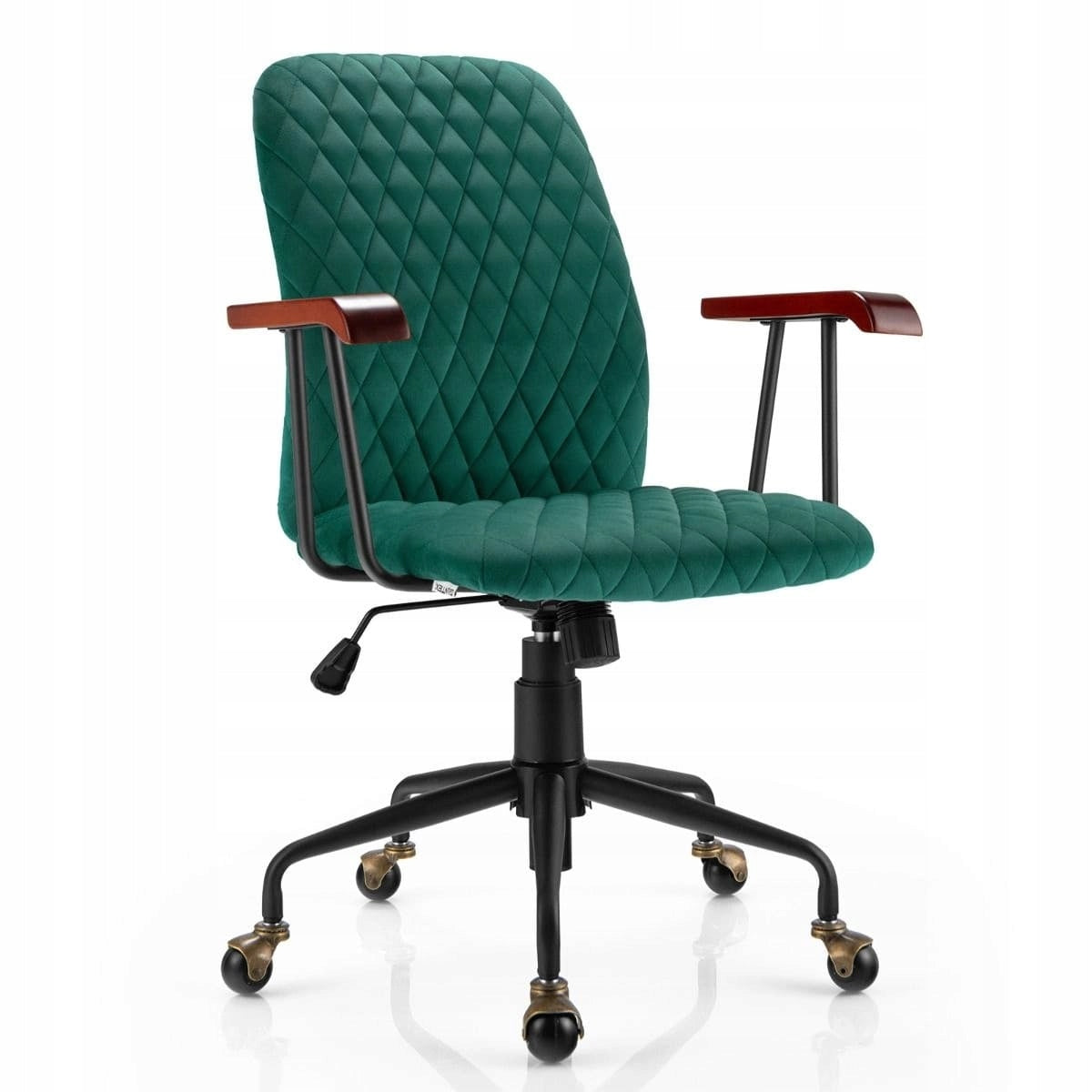 Adjustable Swivel Chair Office Chair with Armrest Bottle Green