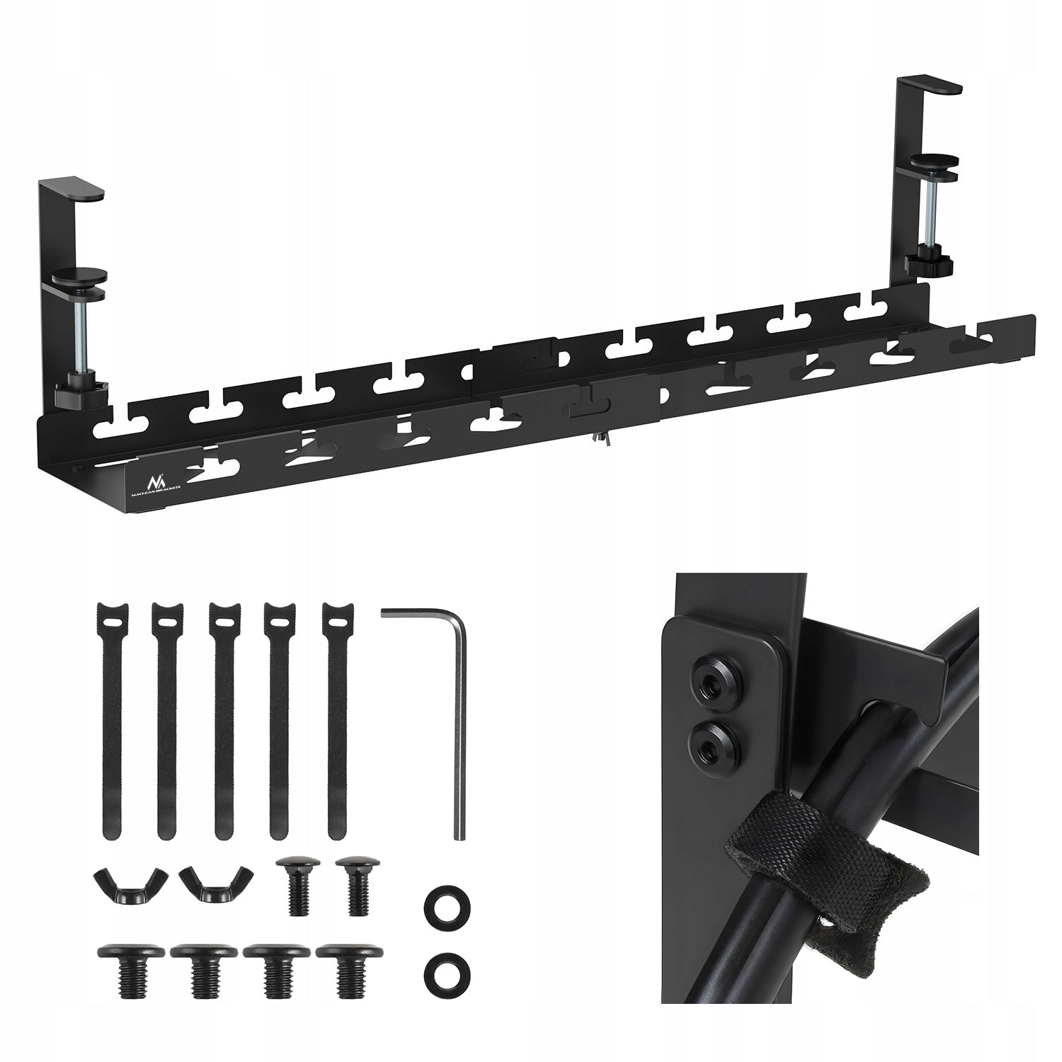 Adjustable Under Desk Organizer for Cables Universal Sliding Strip
