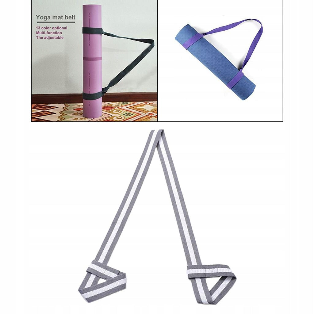 Adjustable Yoga Mat Carrying Strap Exercise Pilates Mat Carrier Grey White Packaging status original