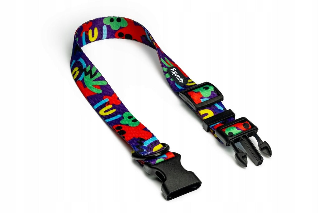 Adjustable collar for medium dog M – 4FUNKY Neon Bloom colorful and light Manufacturer code 659895