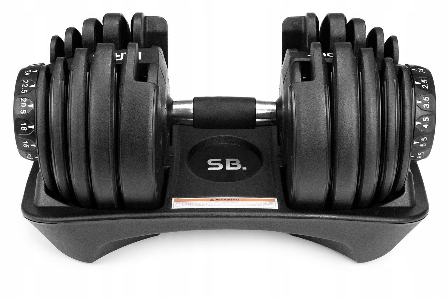 Adjustable dumbbell 2,5kg - 24kg with base DUMBBELL weight Rubberized dumbbell Weight 1x 24 kg