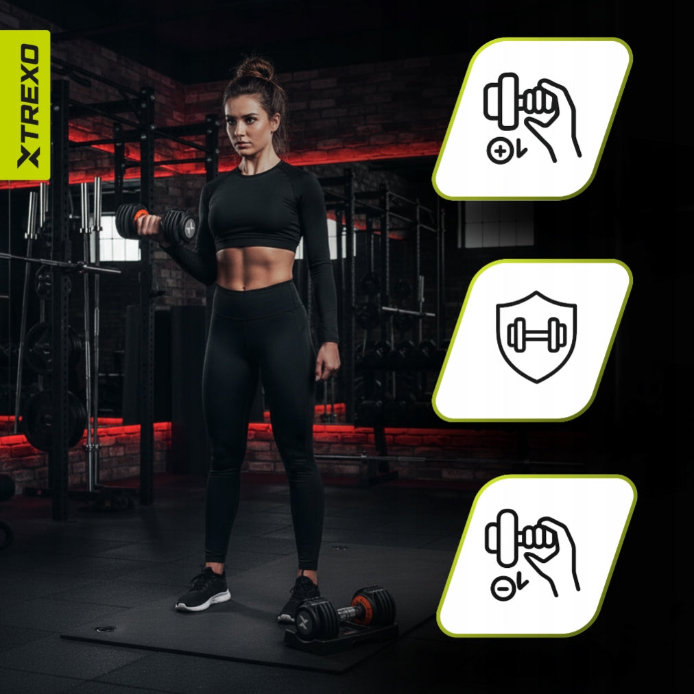 Adjustable dumbbell set XTREXO 2x5,75kg black 11,5kg FOR EXERCISE SOLID Type adjustable
