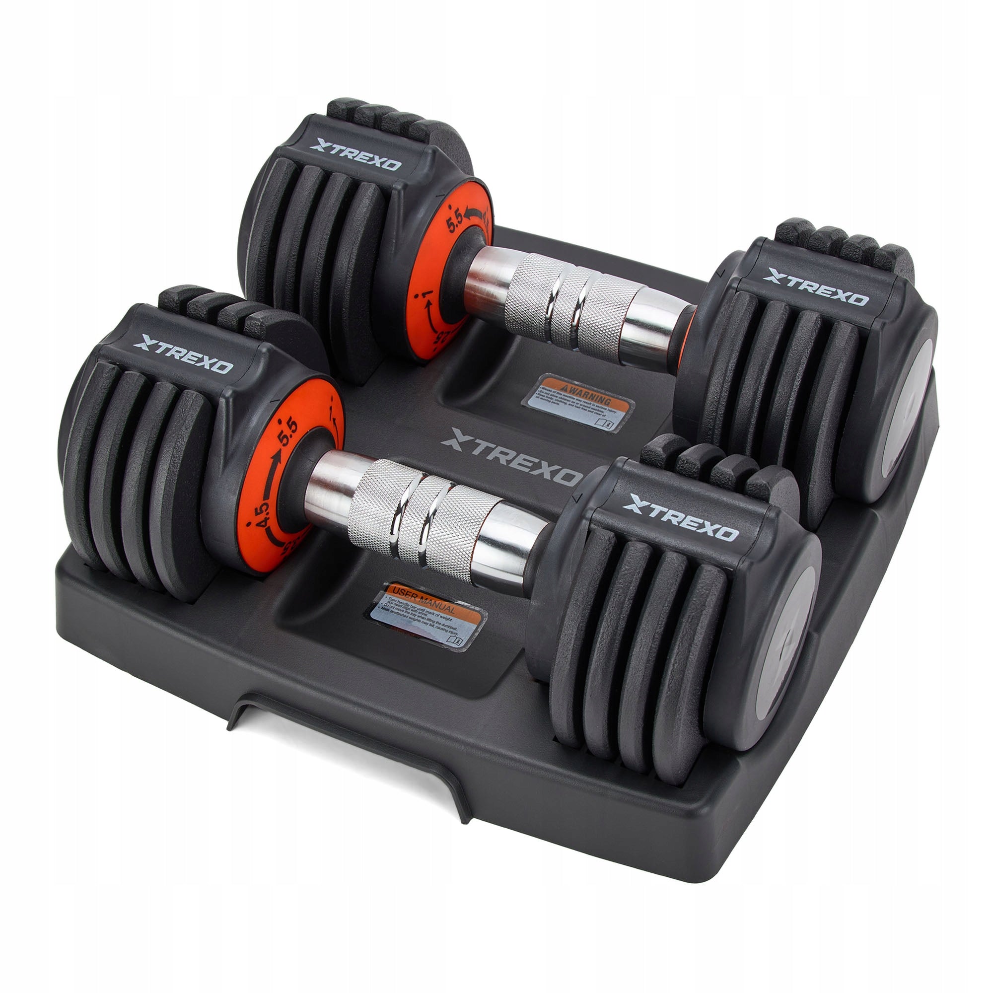 Adjustable dumbbell set XTREXO 2x5,75kg black 11,5kg FOR EXERCISE SOLID