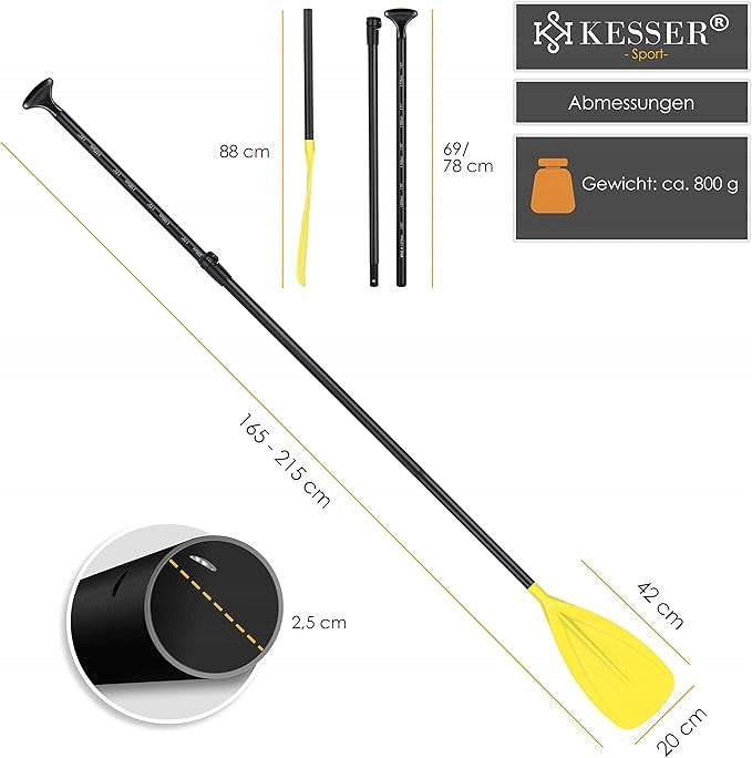 Adjustable folding kayak paddle kesser 215 cm Color multicolor