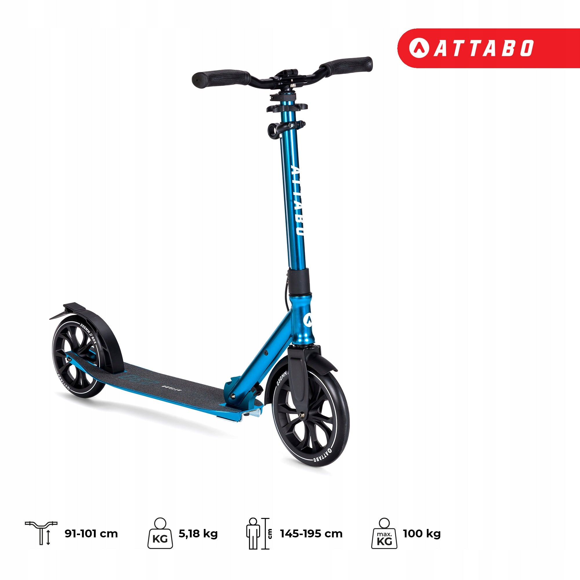 Adjustable folding scooter ATTABO for children large wheels 230mm with brake Manufacturer code ATB-230