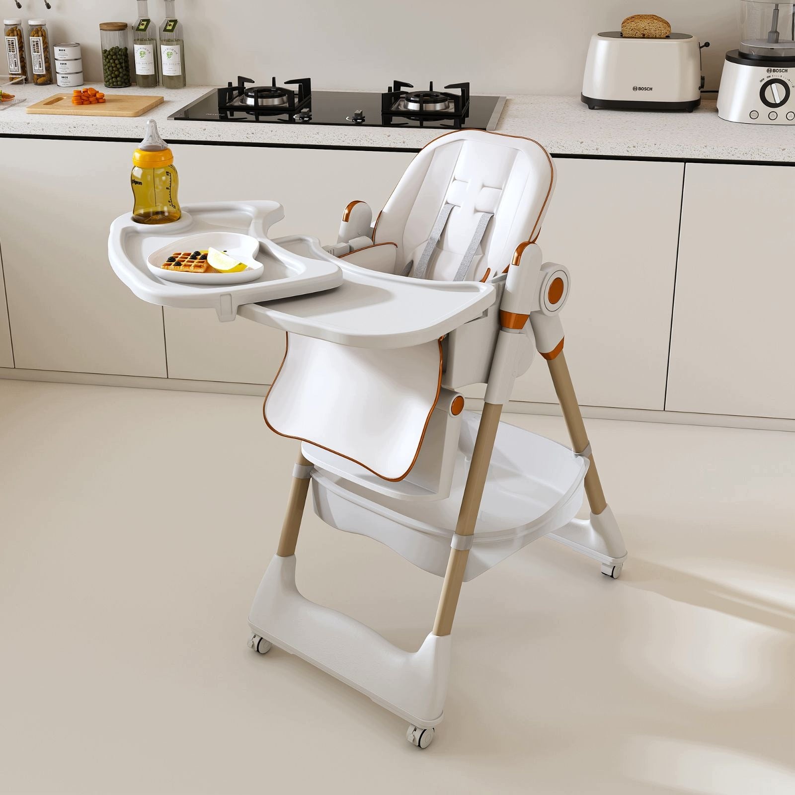 Adjustable high chair 0-6 years with wheels Brand no brand