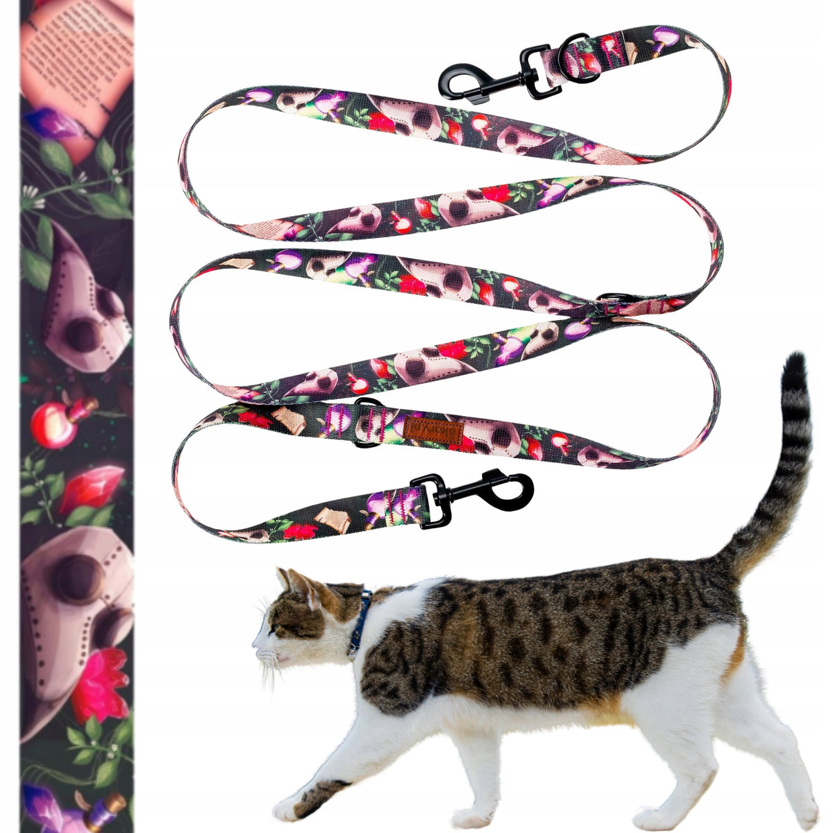 Adjustable lanyard for small kitten 240 cm Ukory PINK