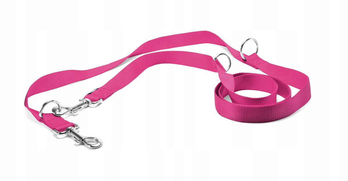 Adjustable nylon lanyard Record 2x200 cm Pink
