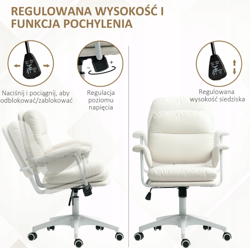 Adjustable office chair, upholstered, with cradle function Brand Homcom