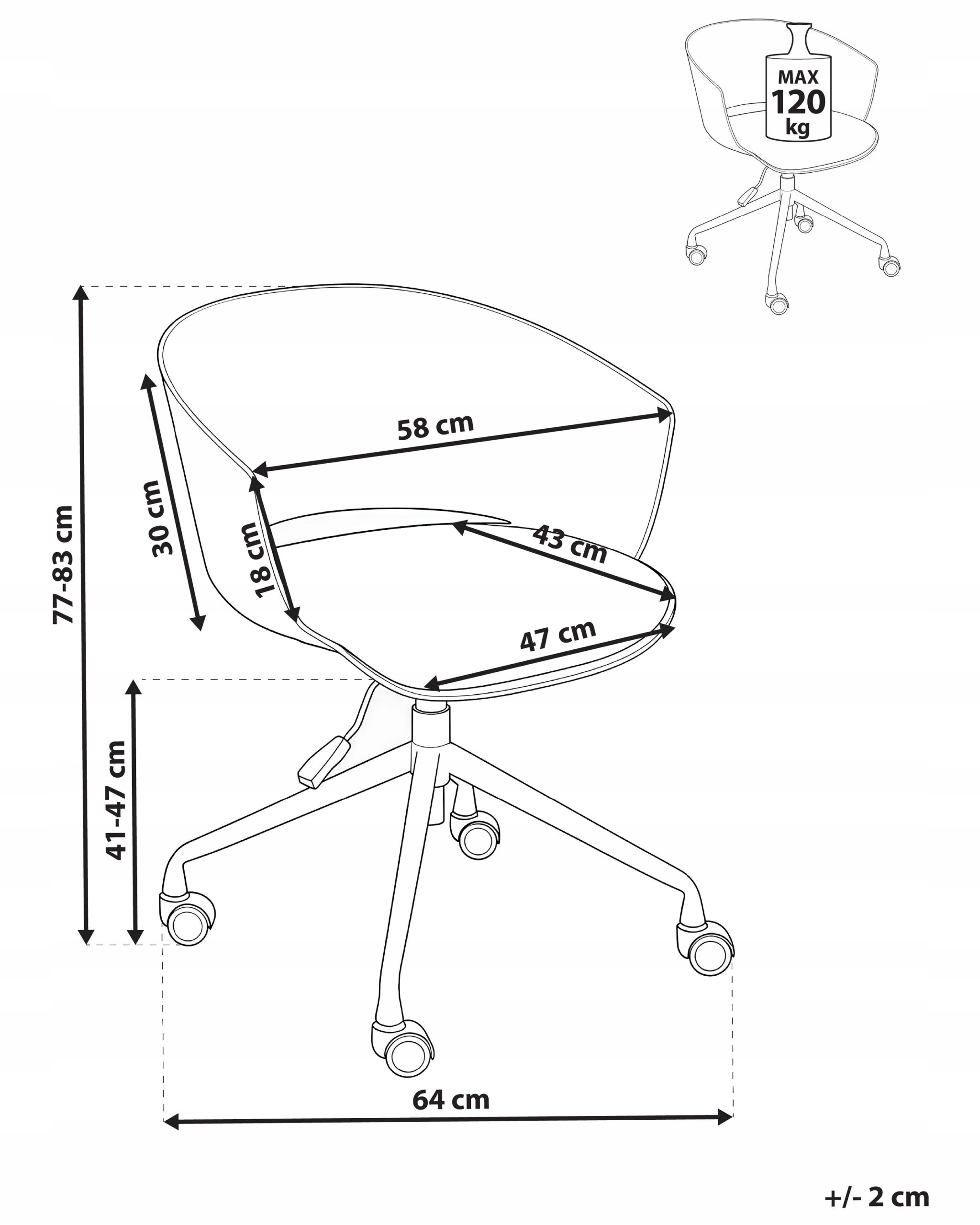 Adjustable office chair with upholstered graphite seat Medical device no
