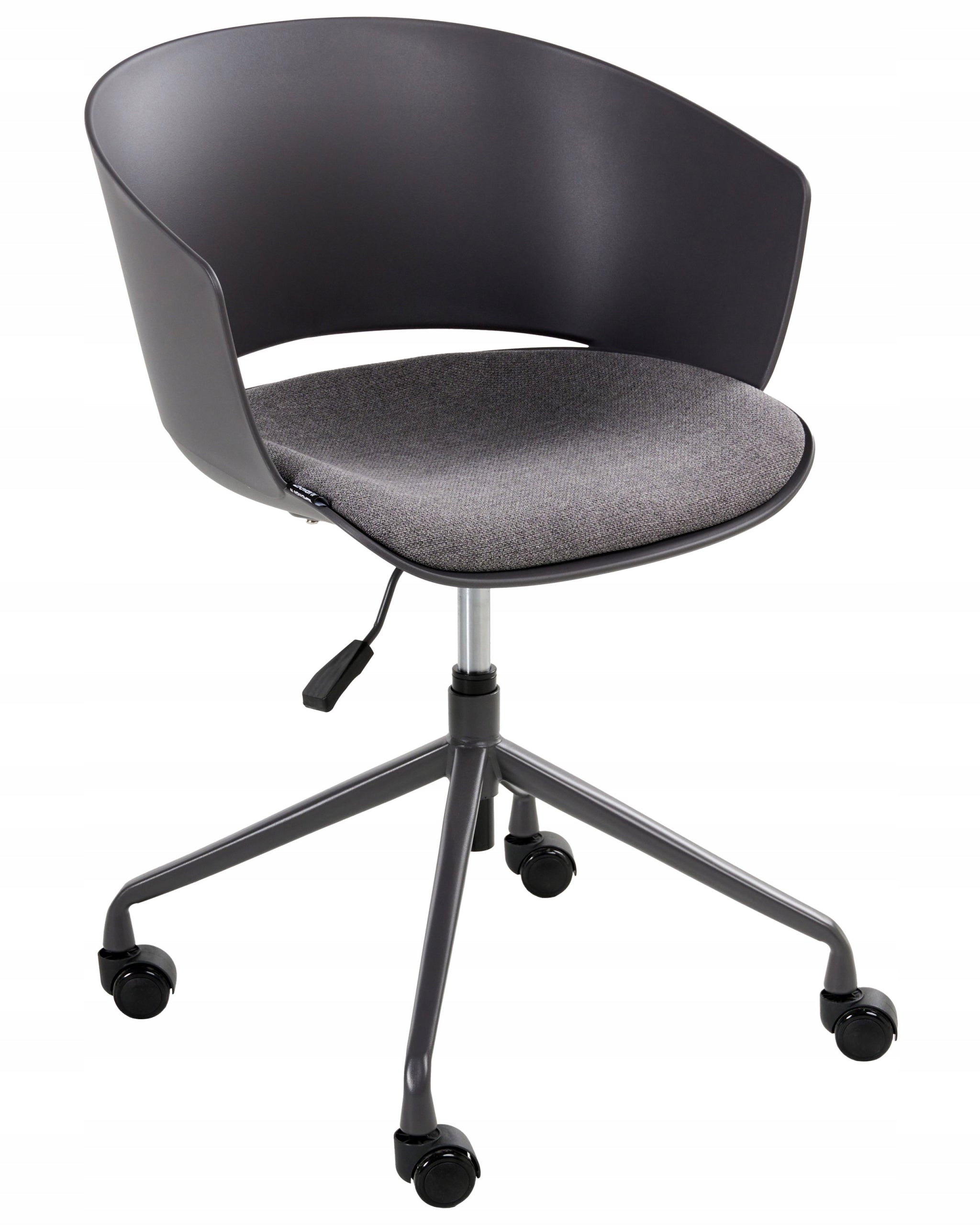 Adjustable office chair with upholstered graphite seat