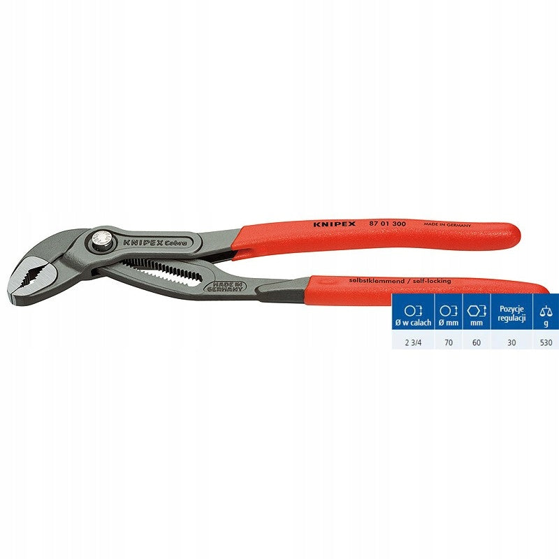 Adjustable pipe pliers Cobra 300 mm 61 KNIPEX 87 01 300 Manufacturer code 87 01 300