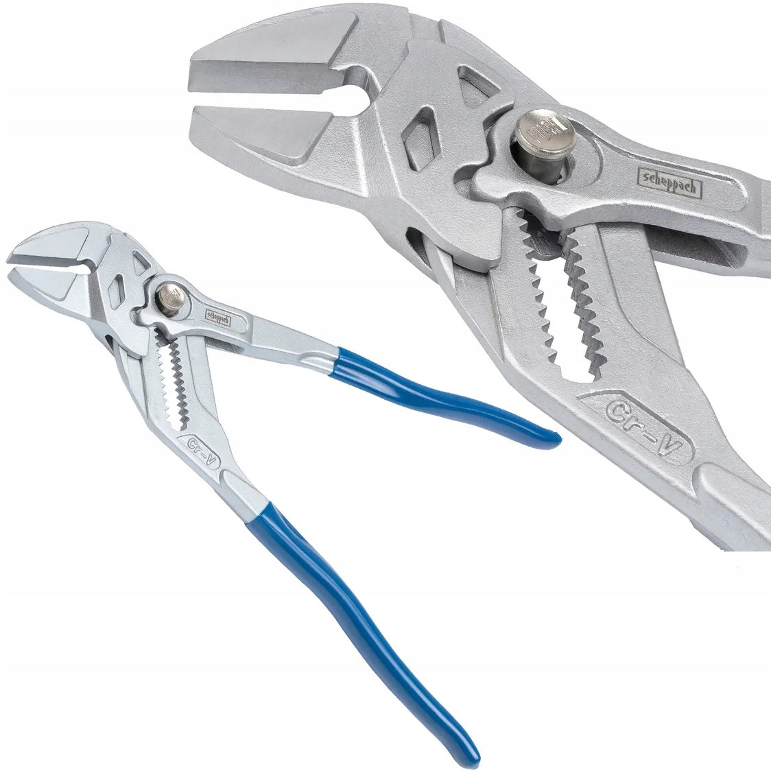 Adjustable pliers with quick-adjust key locking button Scheppach