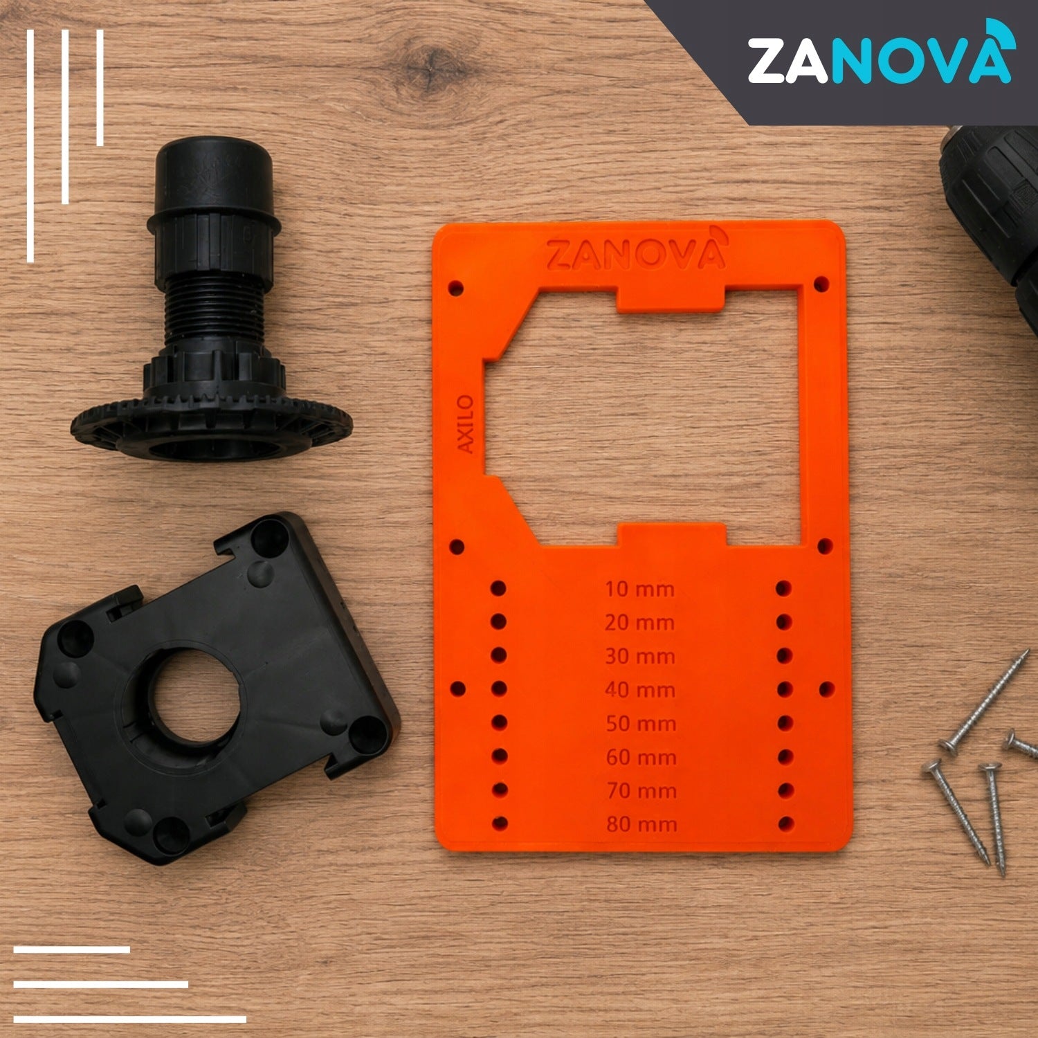 Adjustable template for mounting legs Hafele Axilo double-sided 10-80mm Packaging status original