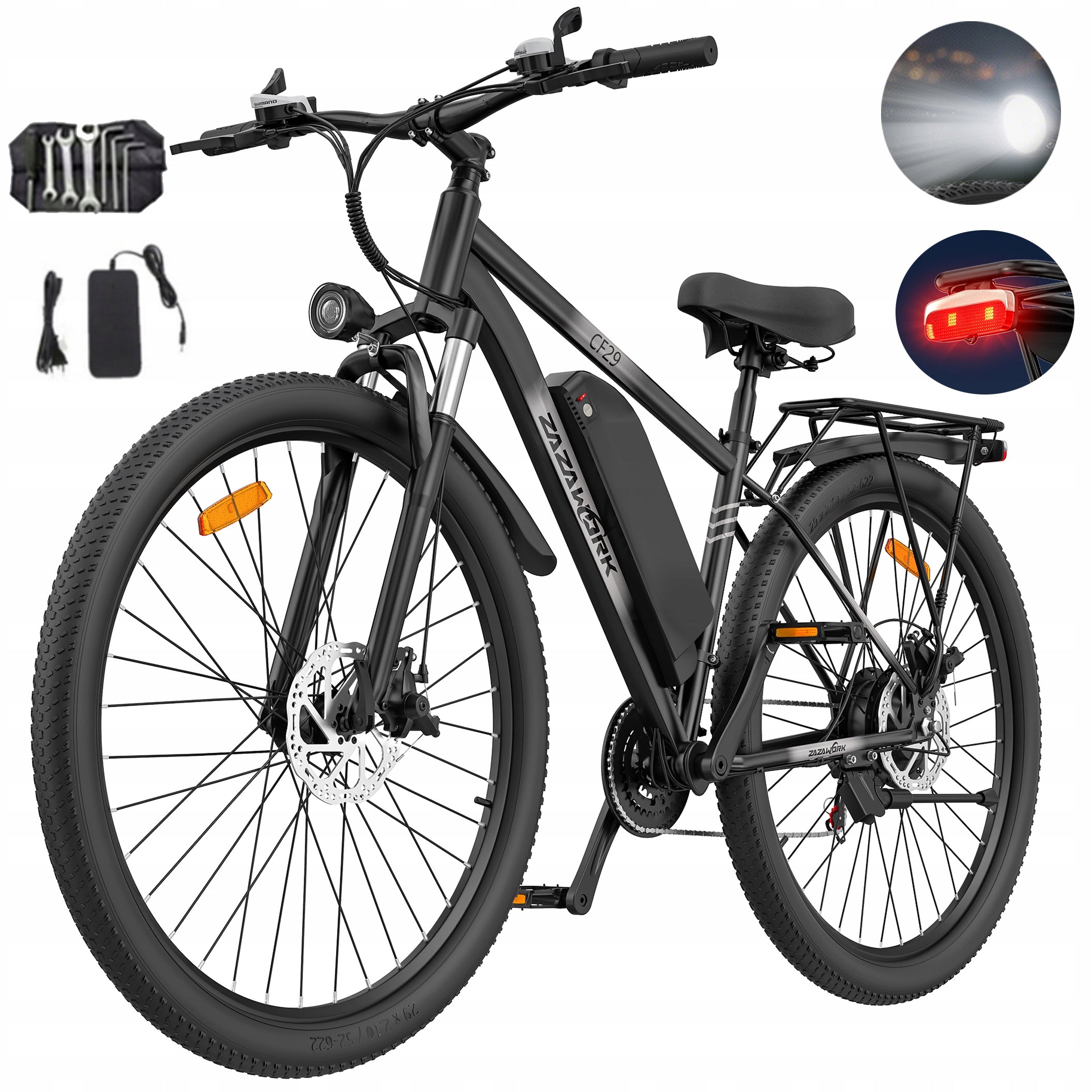 Adult Electric Bike ZAZAWORK CF29 250W 15AH 29" Men's/Women's