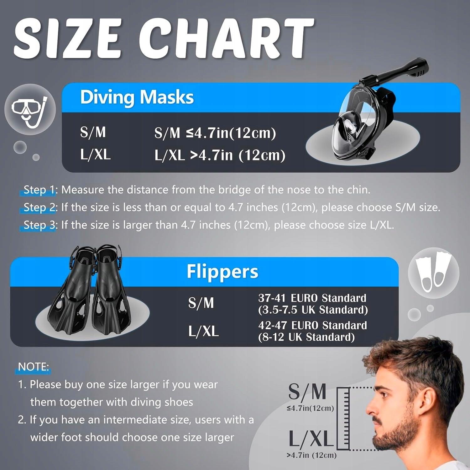 Adult diving set, 180° panoramic view, mask for Brand no brand