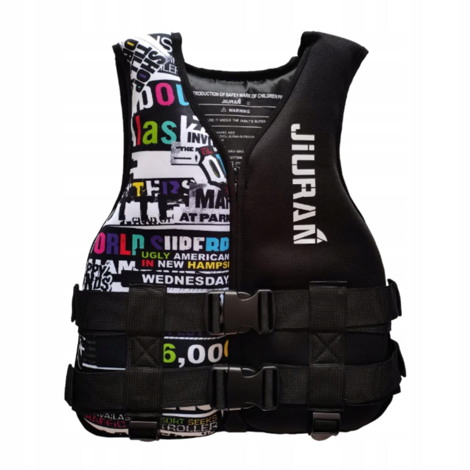 Adults Life Vest Adjustable Portable Sleeveless Life Jacket XL Black Brand no brand