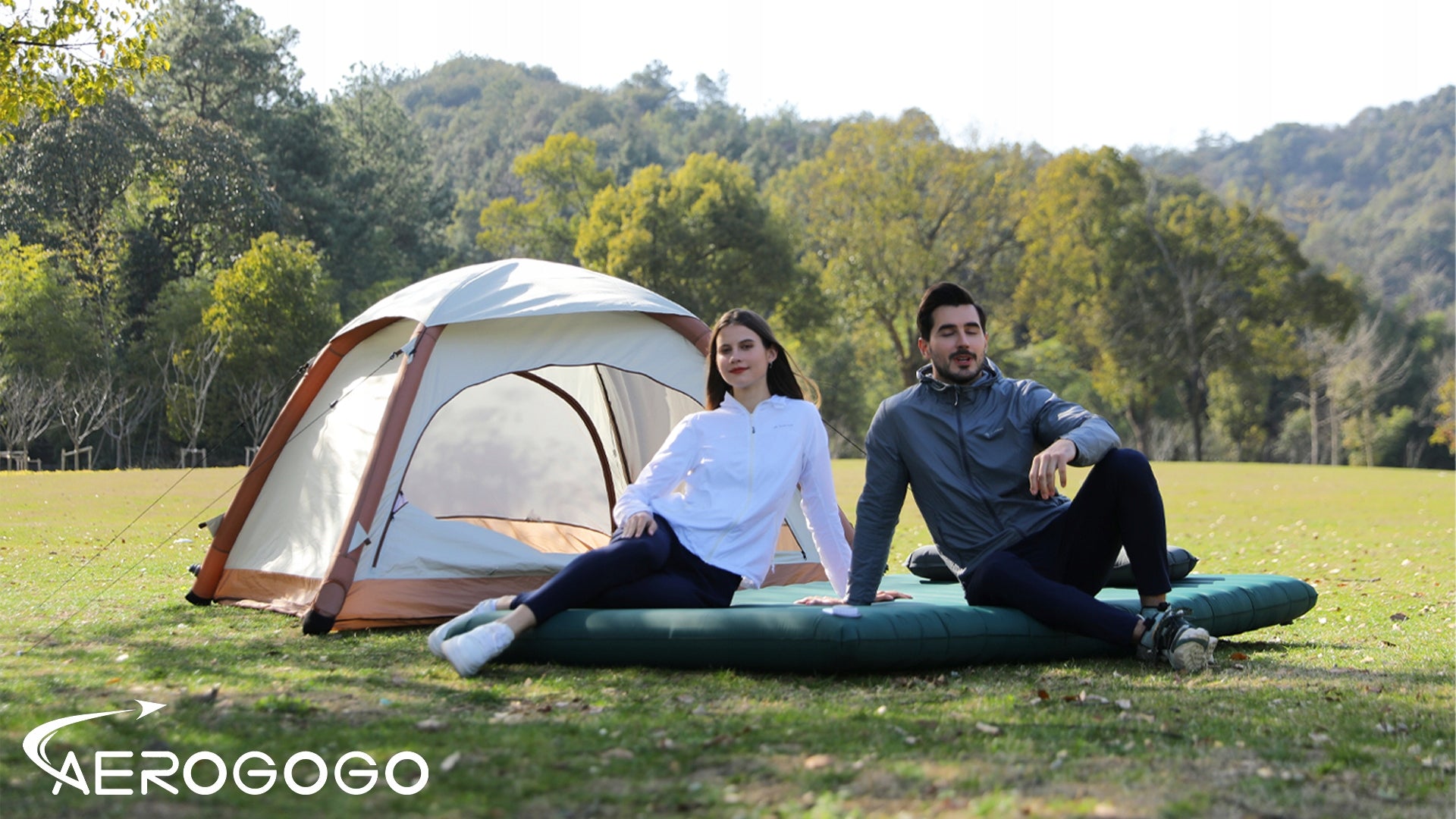 Aerogogo Self-folding tent with IPX7 pump self-inflating TOURIST Color brown