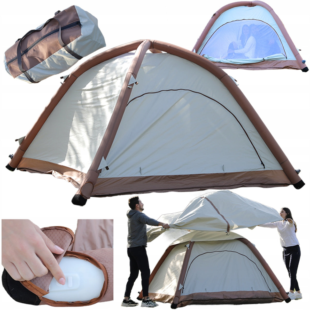 Aerogogo Self-folding tent with IPX7 pump self-inflating TOURIST