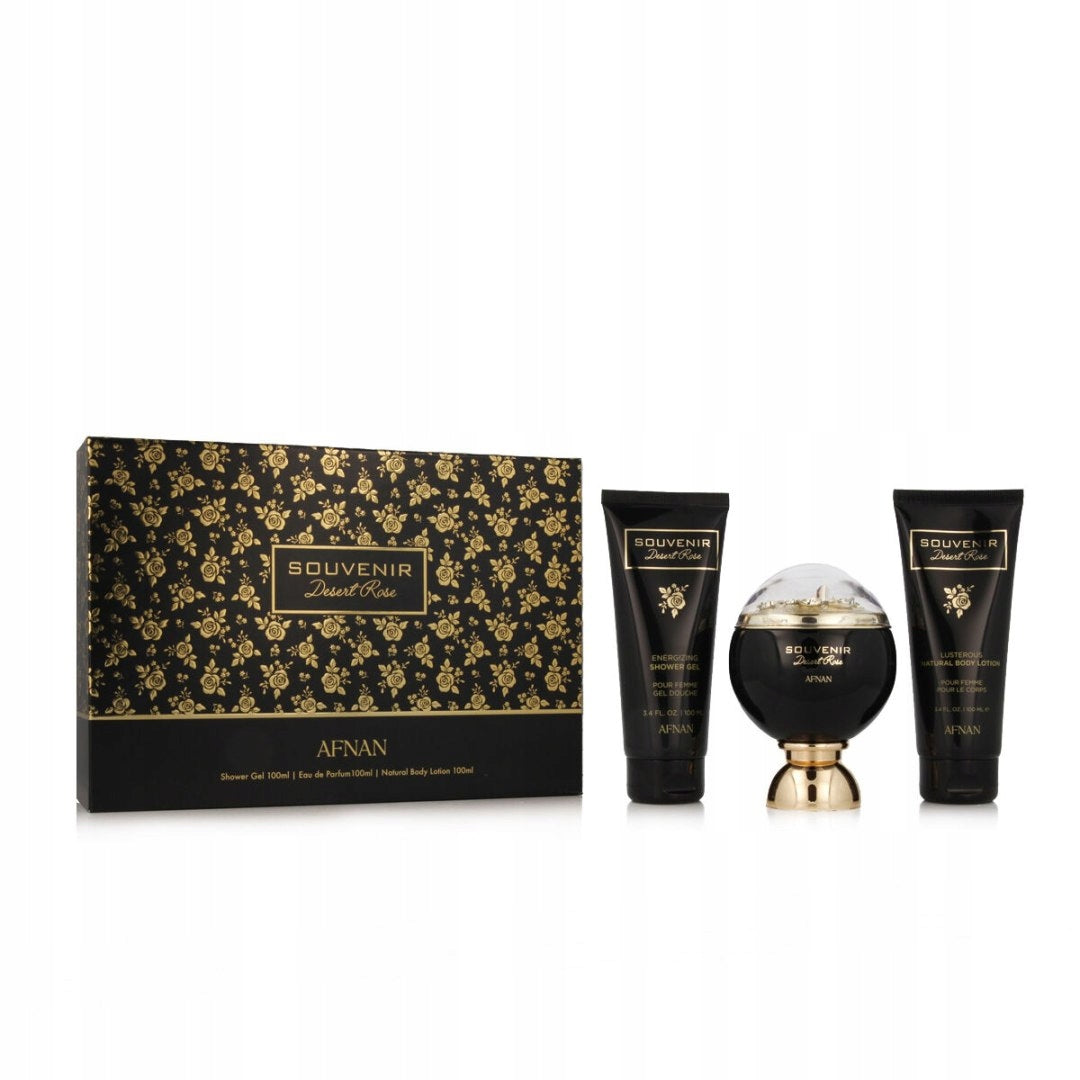 Afnan Souvenir Desert Rose EDP 100 ml + SG 100 ml + BL 100 ml Brand Afnan