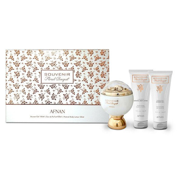 Afnan Souvenir Floral Bouquet dárková sada pro ženy Packaging status original