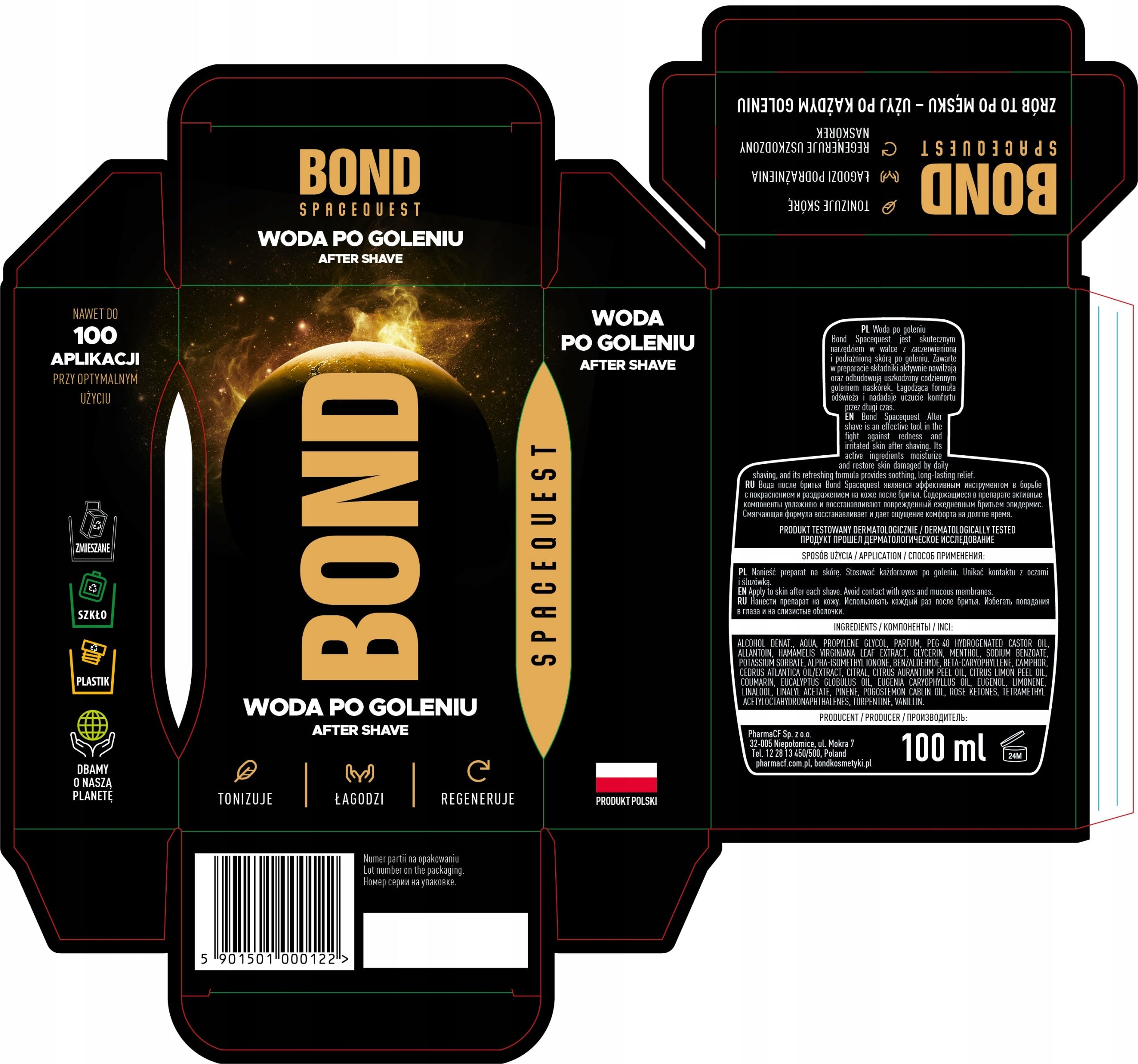 Aftershave Bond Spacequest 100ml Brand Bond