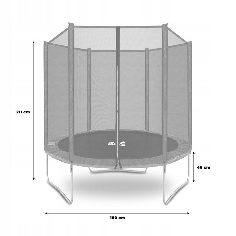 Aga SPORT TOP Trampolína 180 cm Světle zelená + ochranná síť Product weight with unit packaging 29 kg