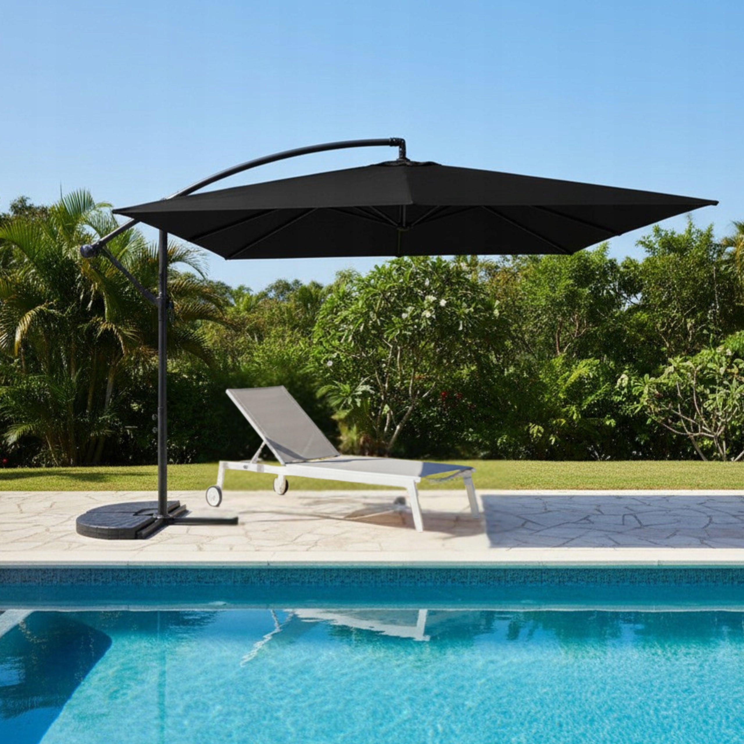 Aga Umbrella garden terrace folding on boom 250 cm 2,5 m black STRONG Product height 240 cm