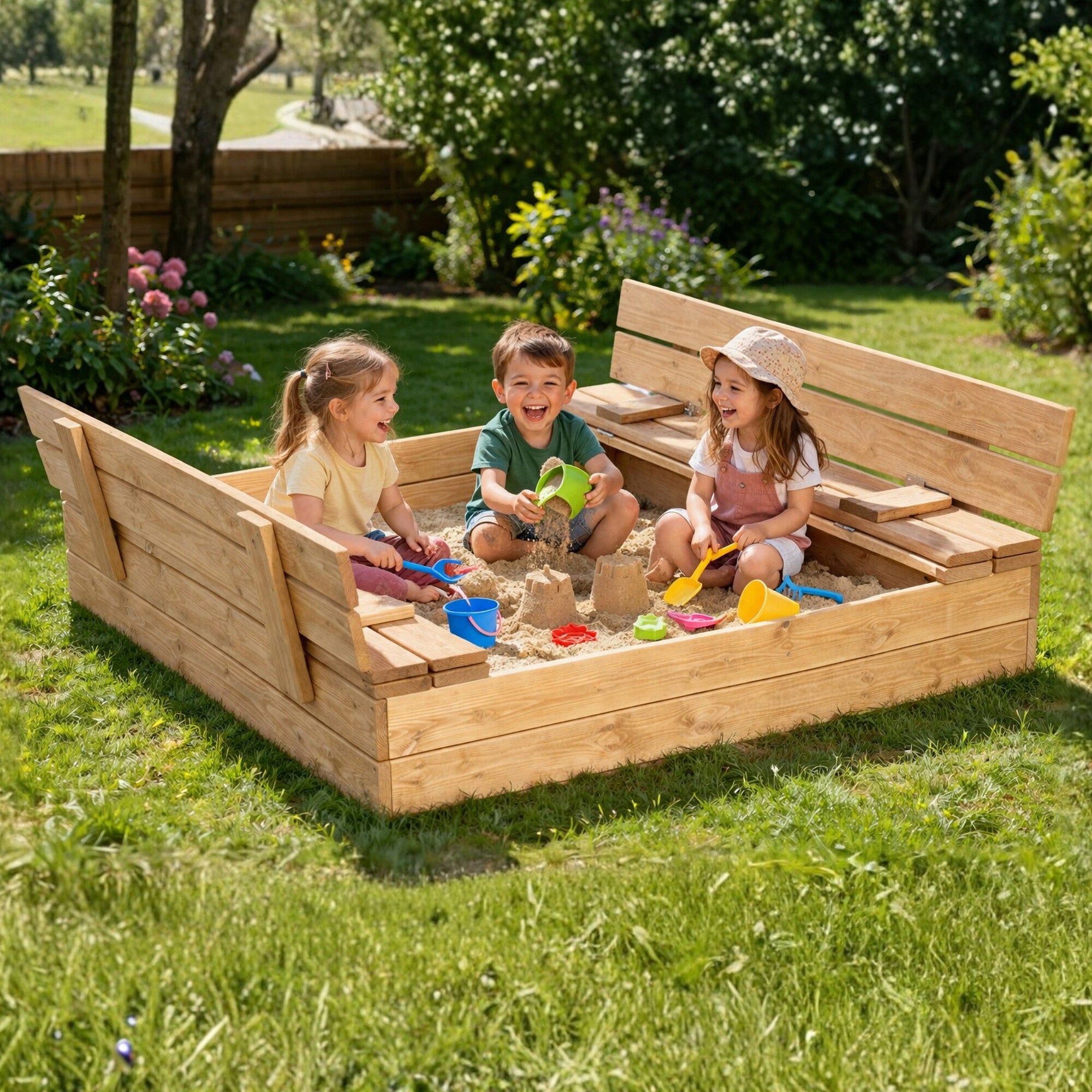 Aga Wooden sandbox for children 120x120 cm EAN (GTIN) 8596406075923