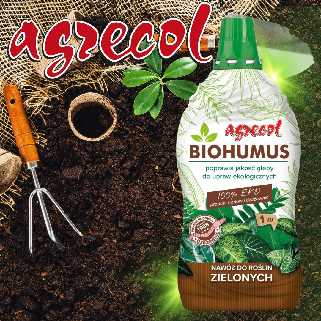 Agrecol Biohumus Multicomponent Fertilizer for Green Plants Agrecol Liquid 1l EAN (GTIN) 5902341000716