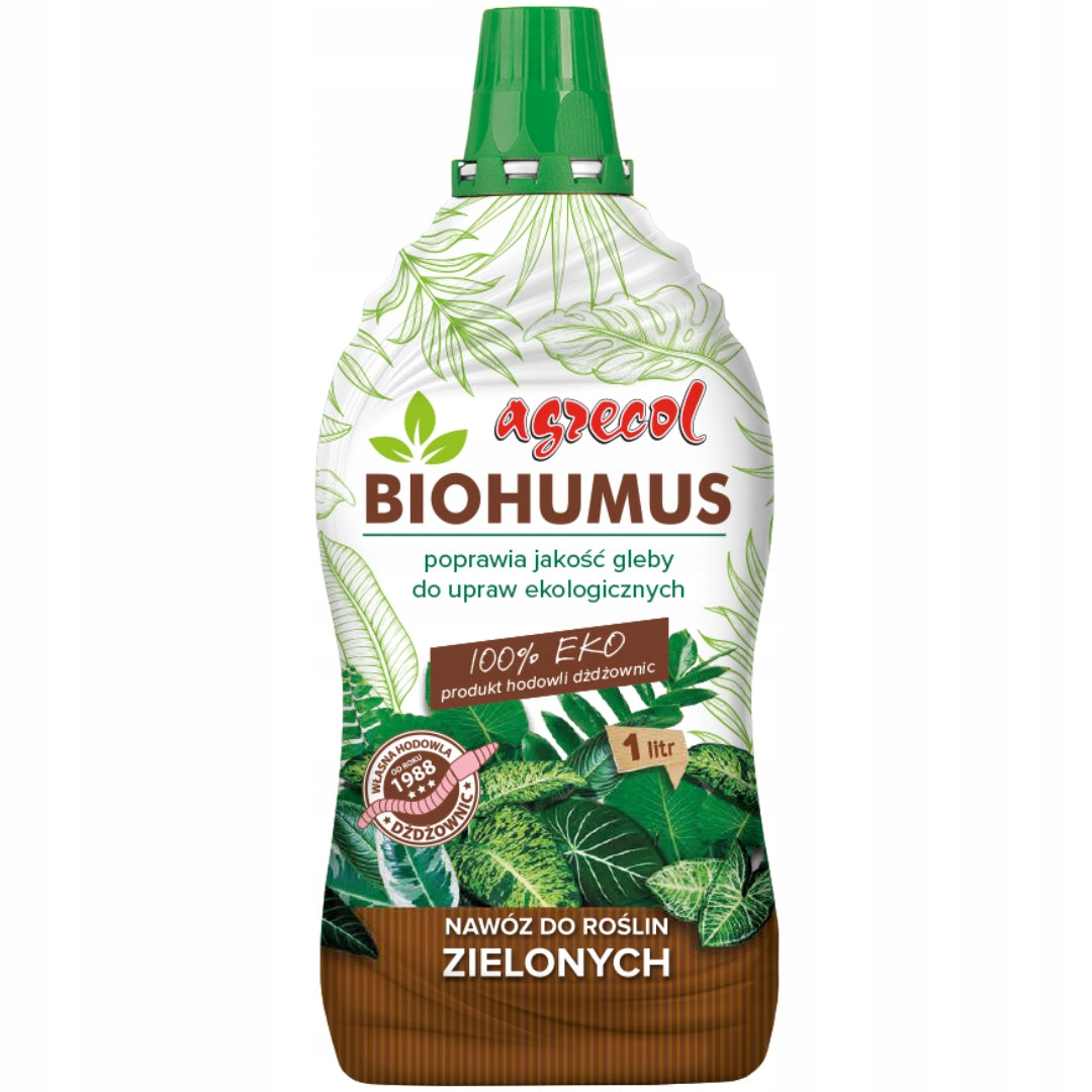 Agrecol Biohumus Multicomponent Fertilizer for Green Plants Agrecol Liquid 1l