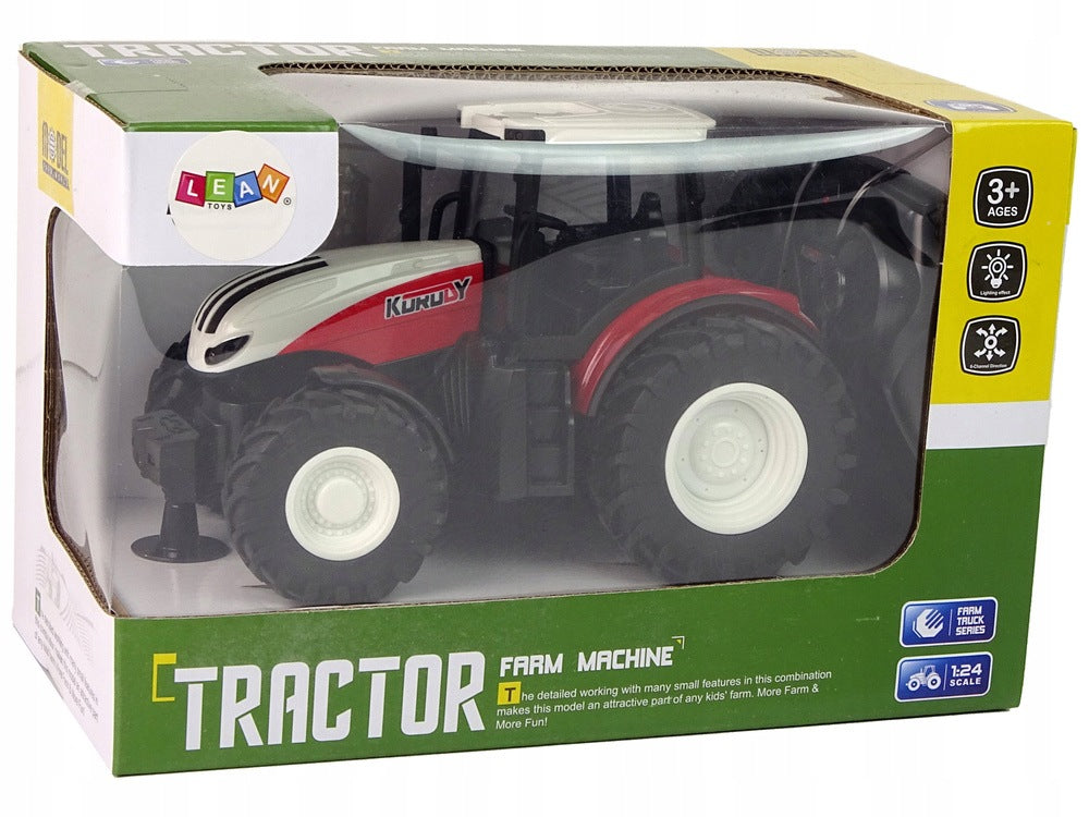 Agricultural Tractor 124 Remote Controlled R/C Pilot Farm White Red