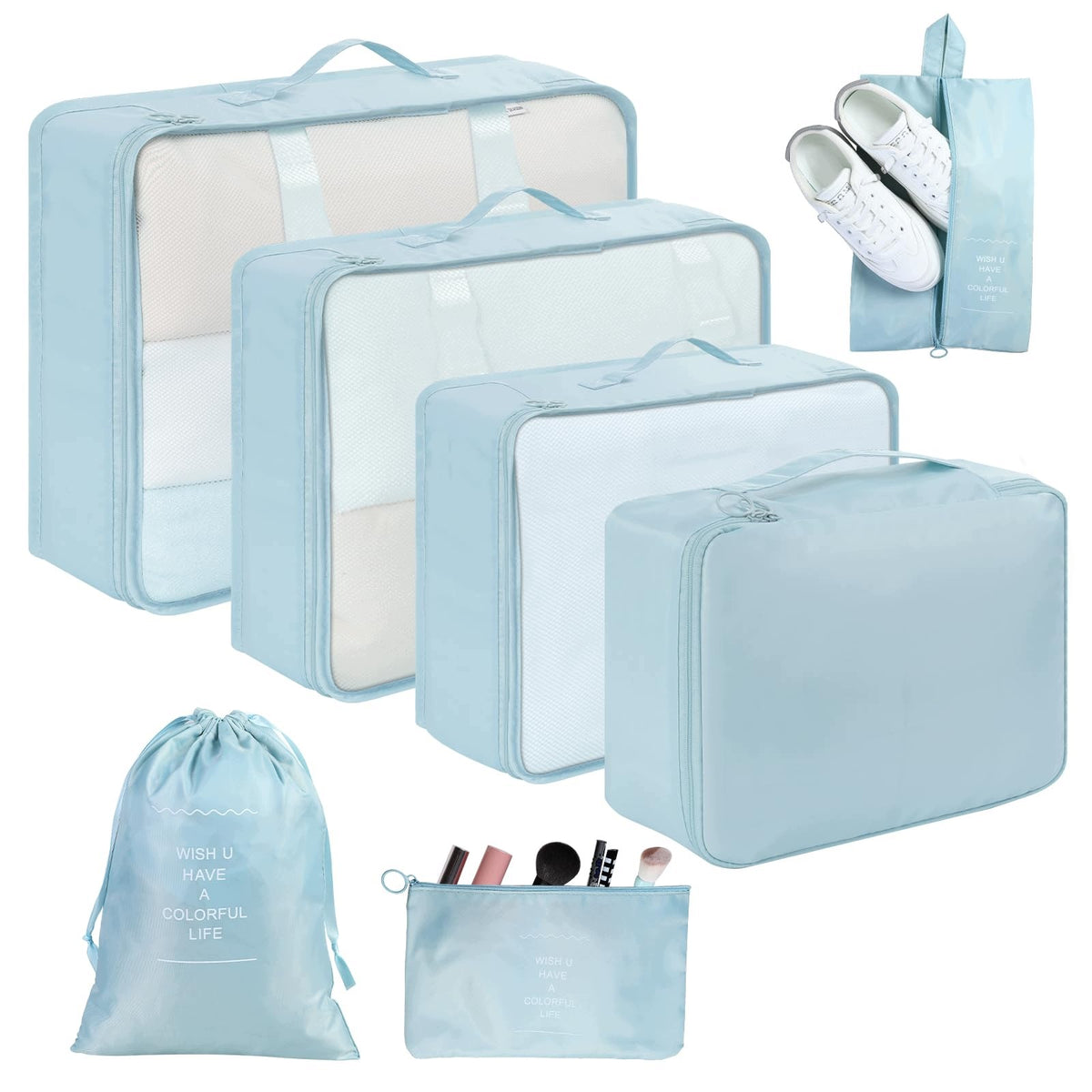 AiQInu 7-Piece Suitcase Organizer Set for Travel and Packing