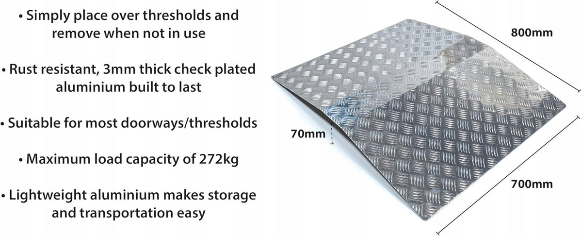 Aidapt Aluminium Threshold Ramp 80cm Wheelchair Scooter 272kg Non Slip Brand no brand